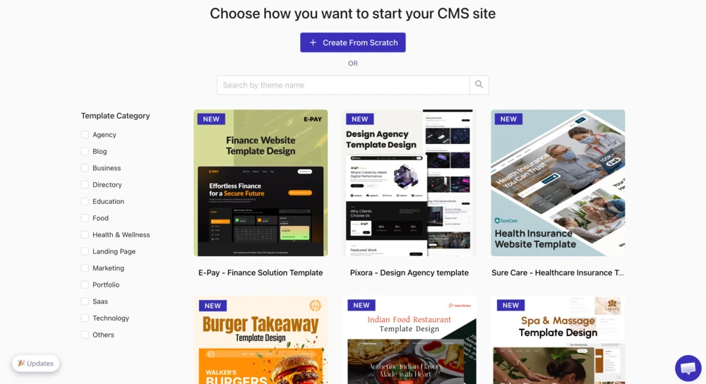 Dorik template gallery