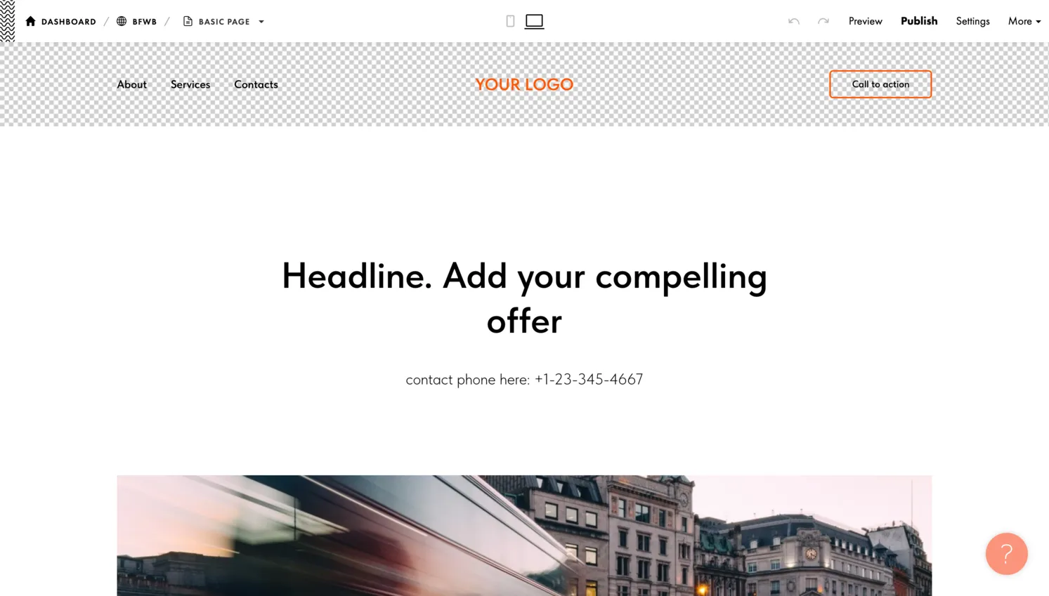 Tilda editor interface