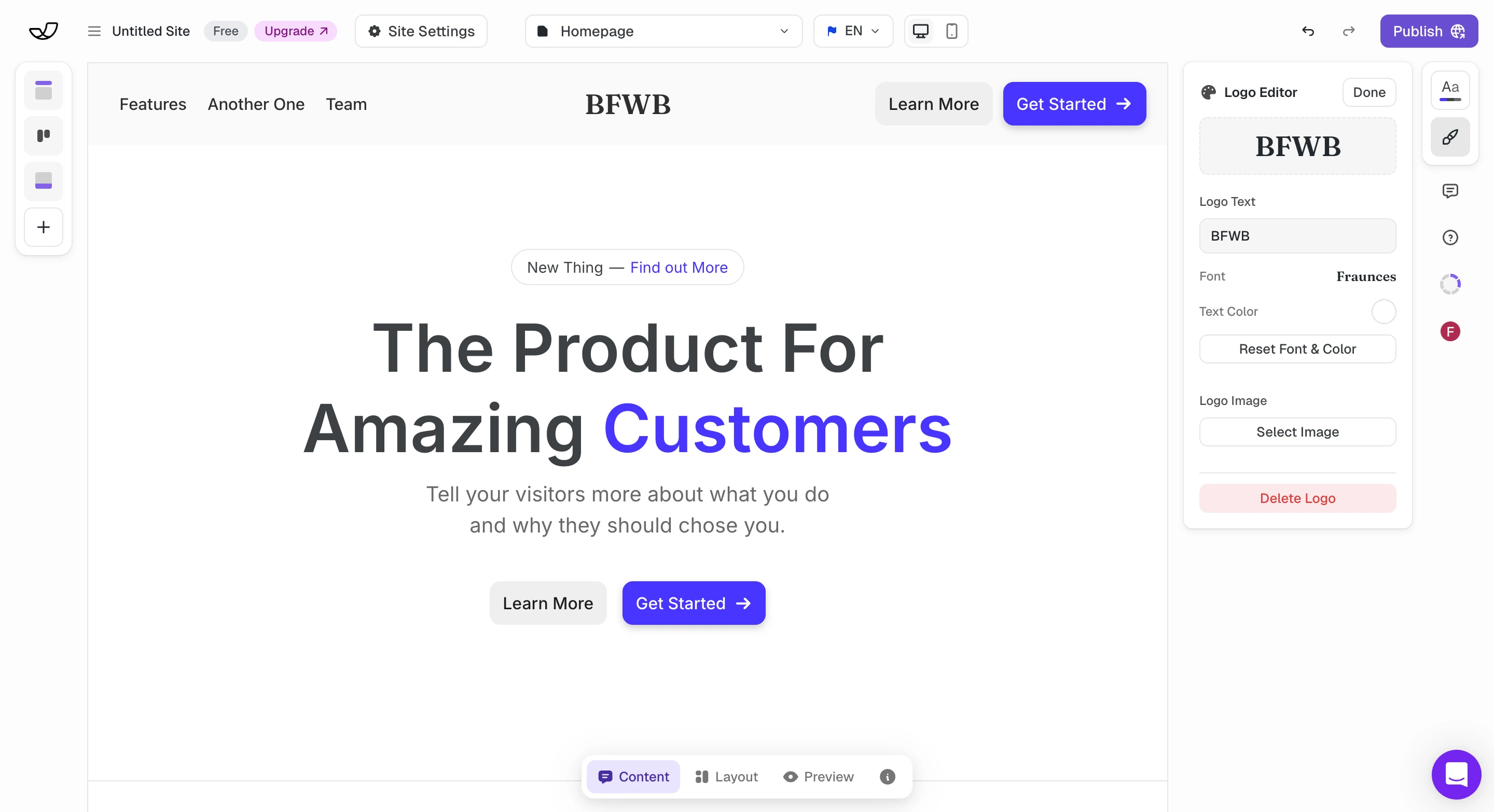 Umso editor interface